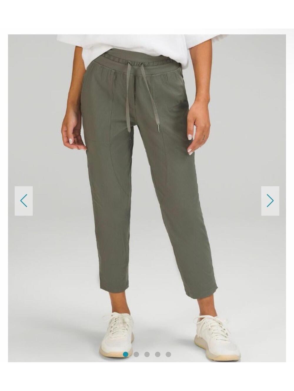 Lululemon Dance Studio Mid Rise Crop Pants SZ S Gray Sage Green Cropped